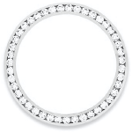 Custom 18k white gold diamond bezel for 26mm Rolex