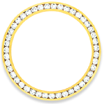 Custom 18k yellow gold diamond bezel for Rolex 26mm