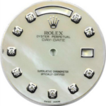 Custom white mother of pearl diamond dial 36mm Day-Date