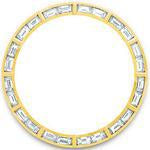 Custom 18k yellow gold sport bar 3.25ct baguette diamond bezel for Rolex men.