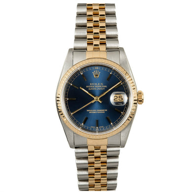 Rolex Steel and Gold Datejust #16233 Blue Dial