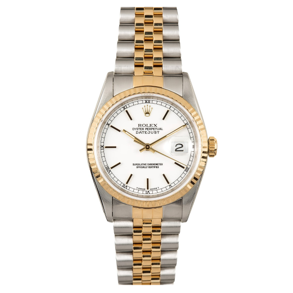Rolex Steel and Gold Datejust #16233 White Dial
