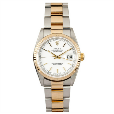 Rolex Steel and Gold Datejust #16233 White Dial