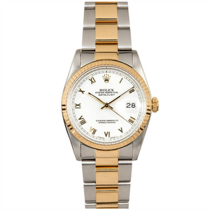 Rolex Steel and Gold Datejust #16233 White Roman Numeral Dial