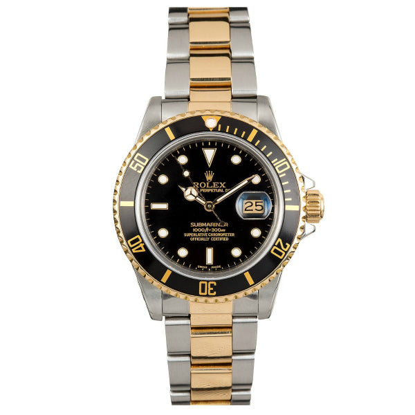Rolex Steel and 18k YG Submariner Date #16613 Black Dial
