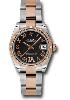Rolex Steel, RG, & Diamond Datejust - 31mm - Mid-Size #178341 bkdro