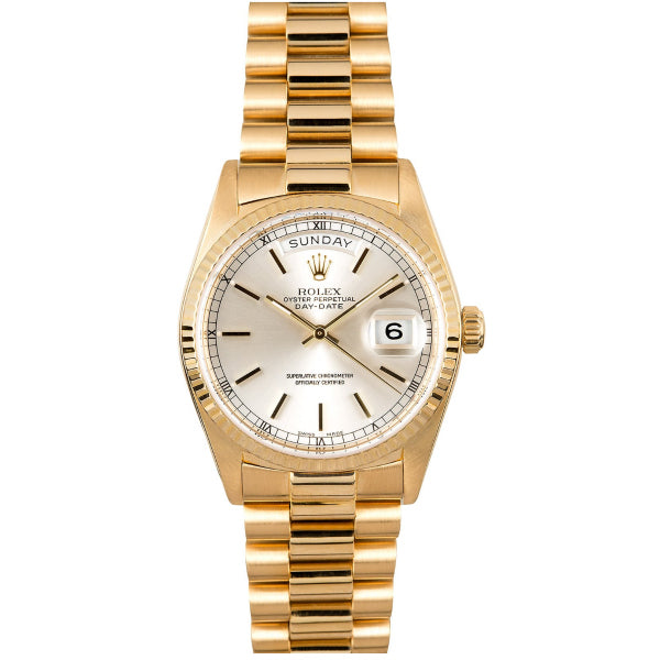 18238 Silver Dial – Rocks On Clocks