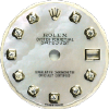 Custom silky white mother of pearl diamond dial